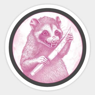 Possum with a Knife Sticker